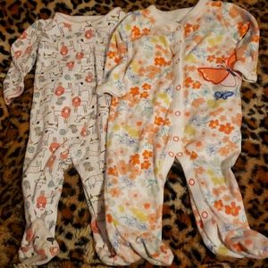 Set of Baby 👶 Girl's Footed Pajamas